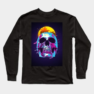 Skull retro80s Long Sleeve T-Shirt